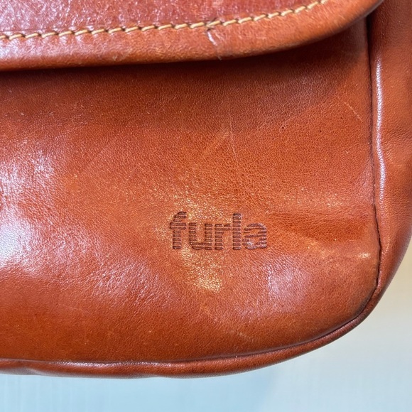Furla Made In Italy Vintage Crossbody Handbag Purse Brown with Studded Flowers - Picture 4 of 16